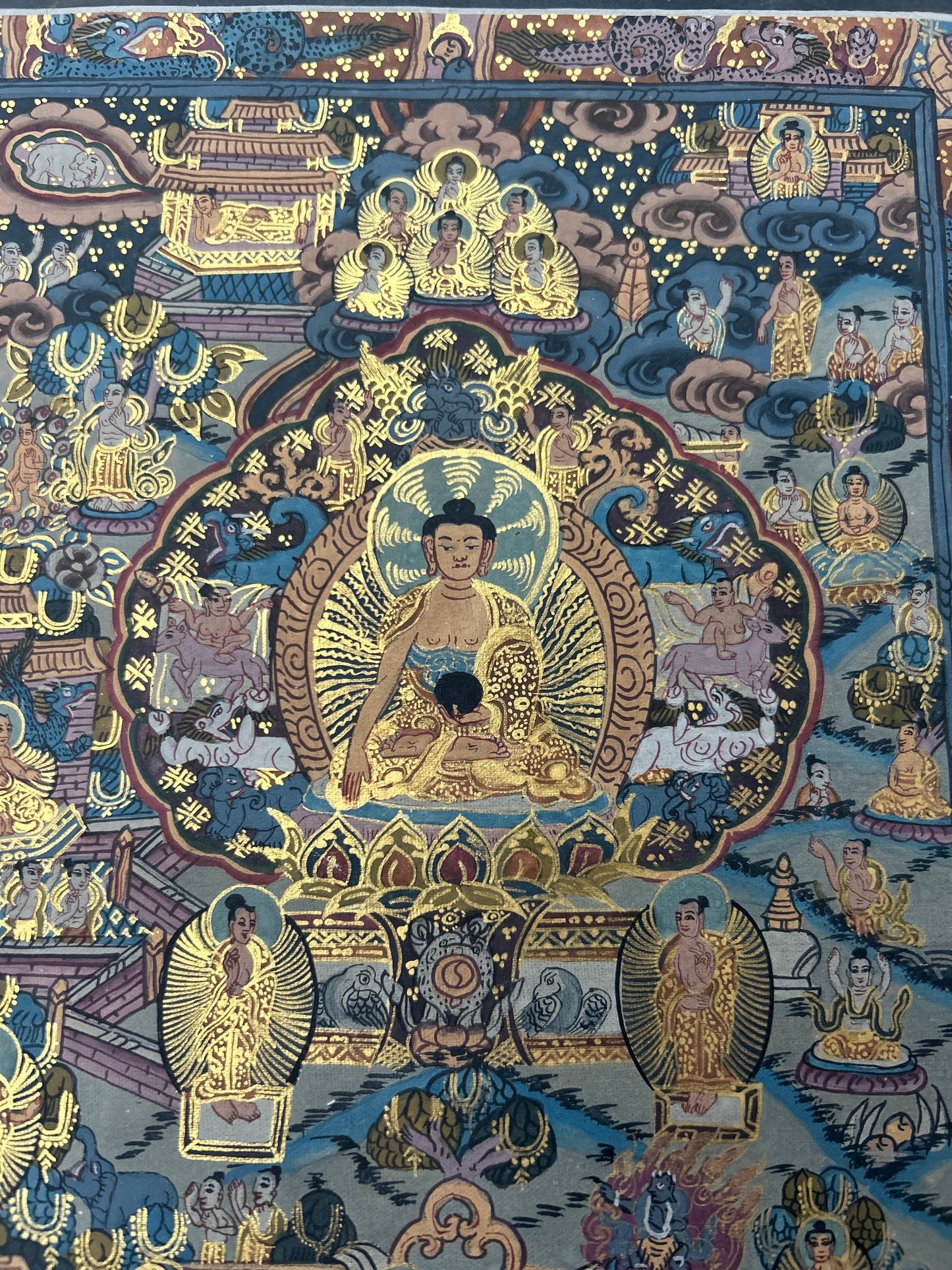 Buddha's Life Story Thangka: Artistic Journey of Enlightenment